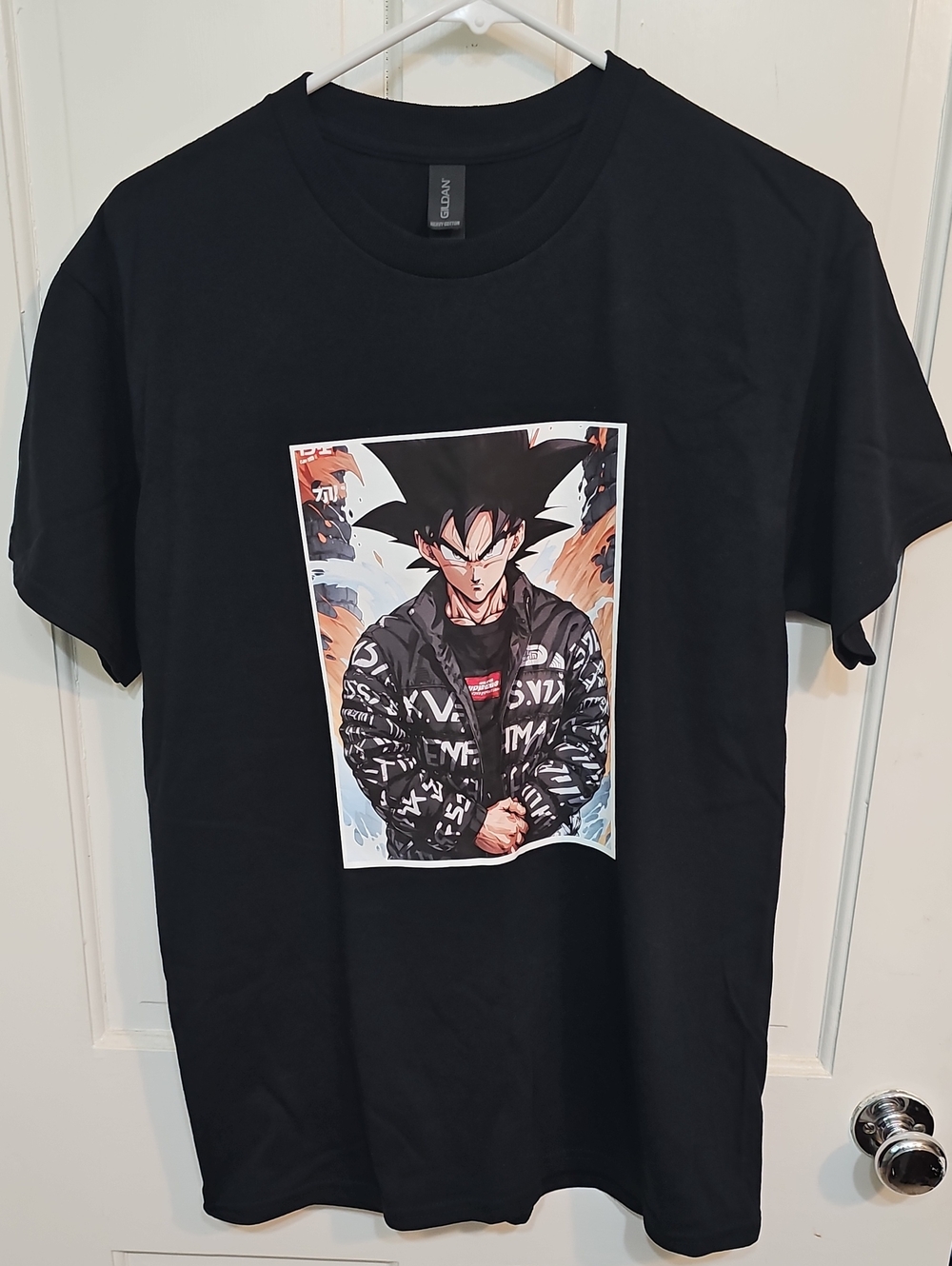 Graphic Black Men’s T-Shirt with Anime Print